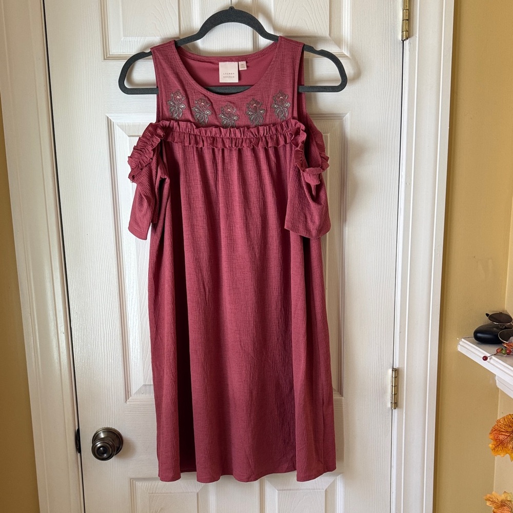 LC Lauren Conrad Dusty Rose Cold Shoulder Dress